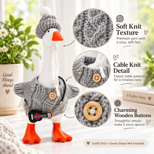 Cozy Knit Sweater & Beanie desk goose outfit by Little Honk, photo 5 of 10