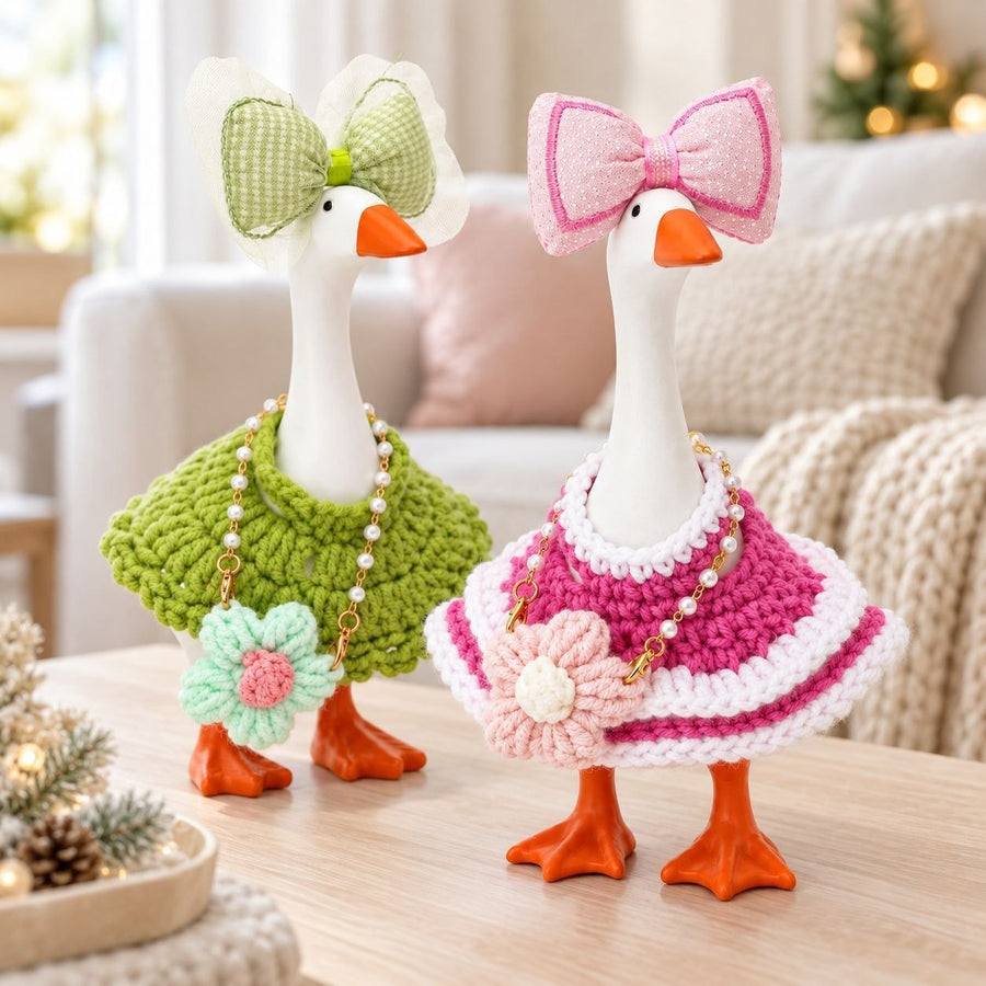 Crochet Poncho, Bow & Flower Purse desk goose outfit by Little Honk, photo 2 of 9