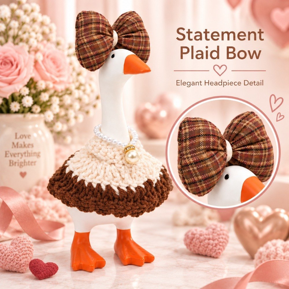 Crochet Princess Skirt & Statement Bow desk goose outfit by Little Honk, photo 7 of 10
