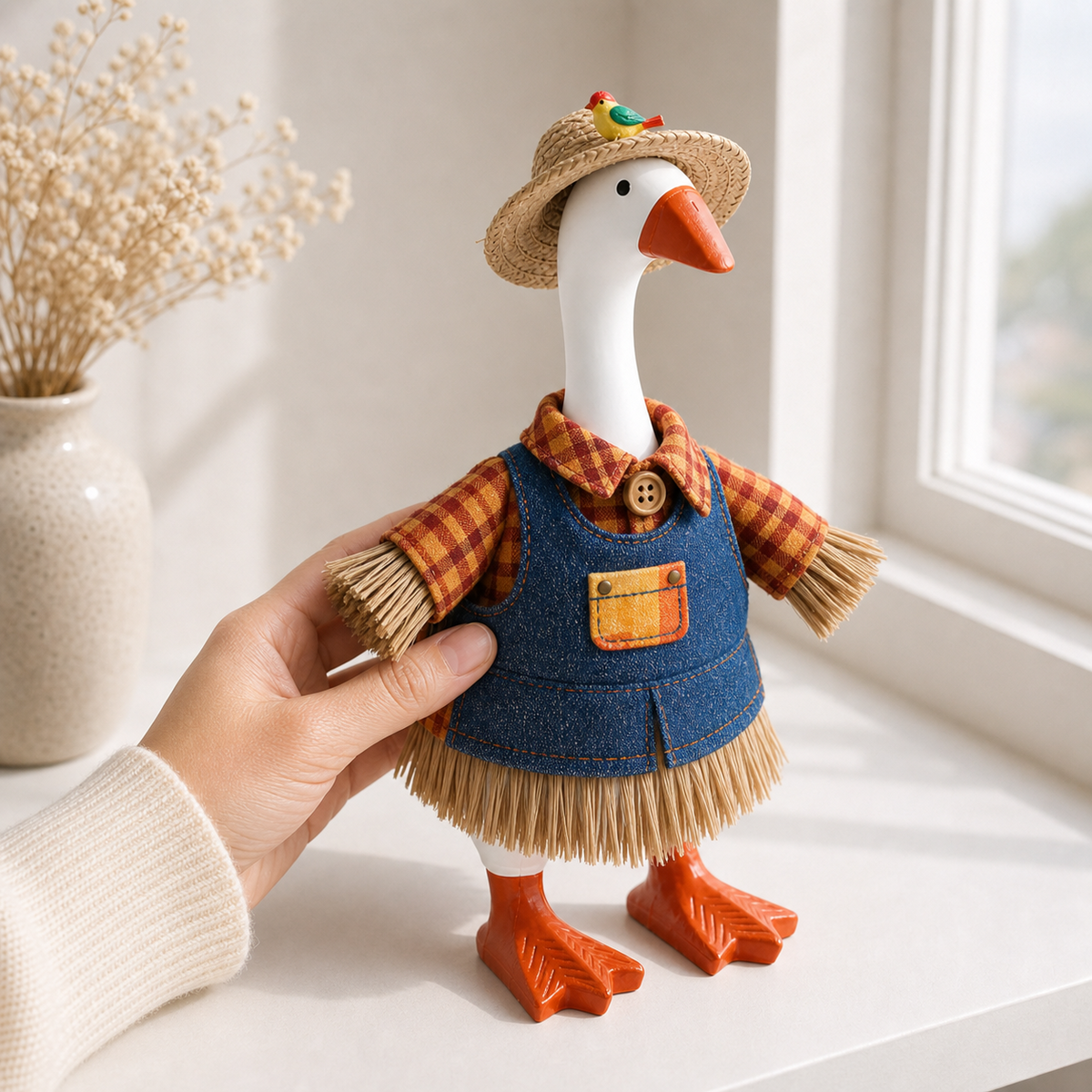 Little Honk harvest outfit set front view for 7-inch Desk Goose