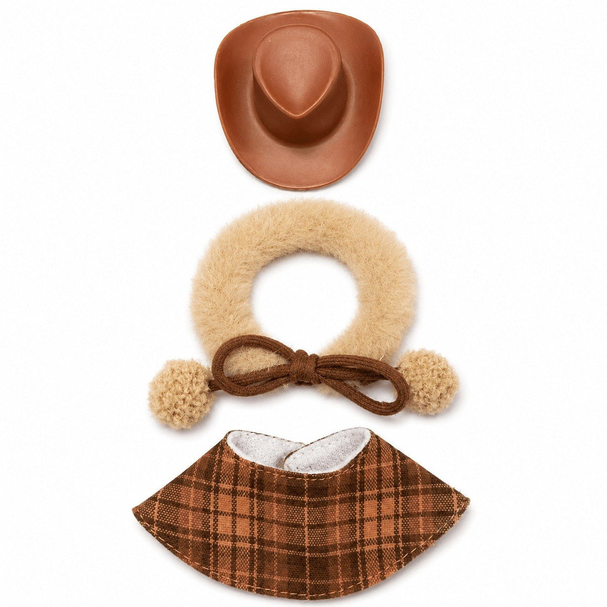 Western cowboy hat & plaid cape – Little Honk desk goose outfit