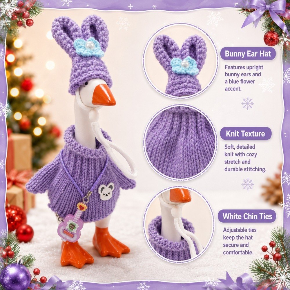 Purple bunny-ear knit – view 3