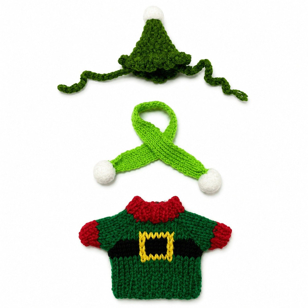 Christmas elf sweater, hat & scarf – Little Honk desk goose outfit