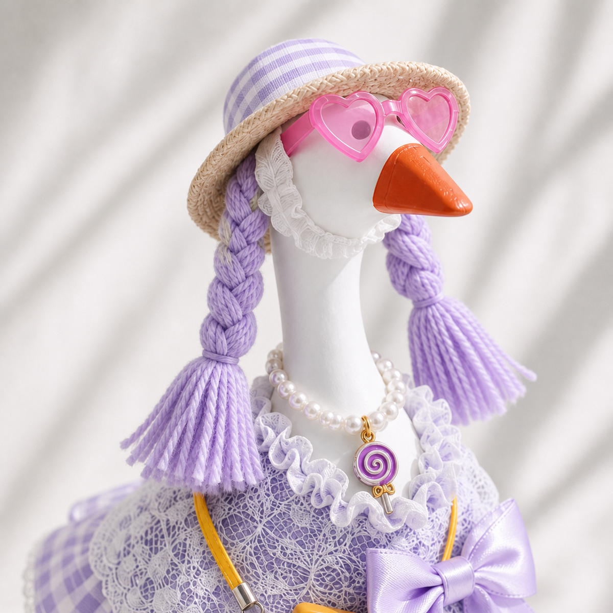 Little Honk lavender picnic outfit side view