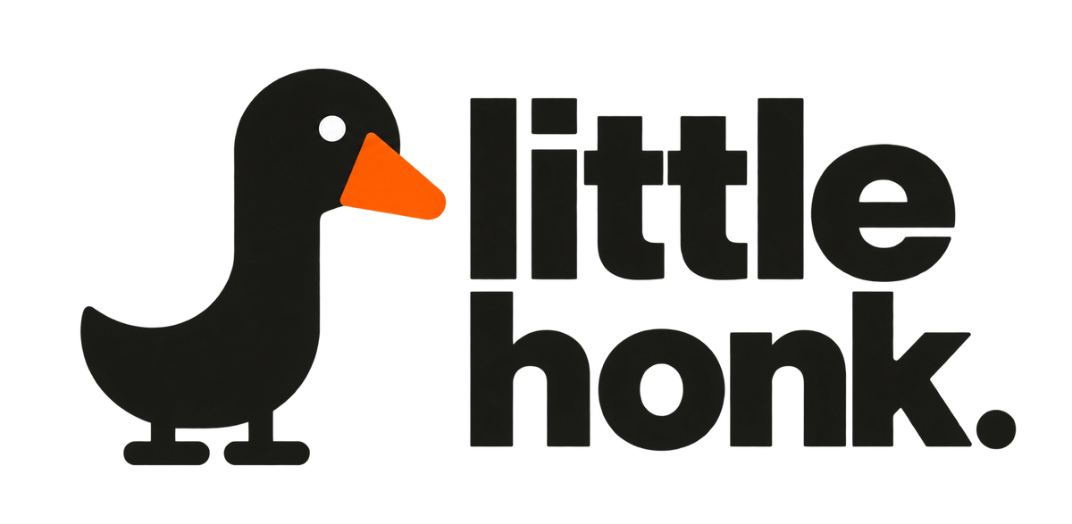 Little Honk goose and wordmark logo