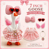 Pink Gingham Dress, Glitter Wings & Heart Sunglasses desk goose outfit by Little Honk, photo 7 of 9