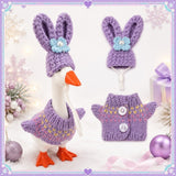 Bunny-Ear Knit Hat & Fair Isle Cardigan desk goose outfit by Little Honk, photo 7 of 9